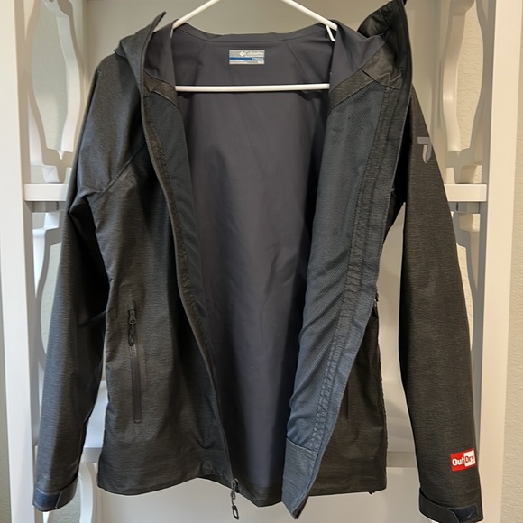 Columbia Titanium Outdry Ex Reign Hooded Waterproof Charcoal Jacket Women Size M - Picture 5 of 7